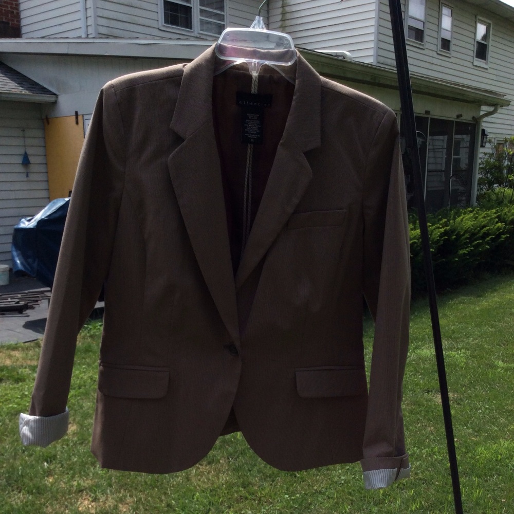 Attention brand Taupe color blazer machine…